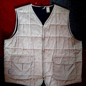 Vintage North Face Quilted Lined Vest, Front Zipper, Men's Large